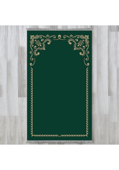 Evaşk Namazlık Dokuma Halı Kaymaz Muslumana Seccade66x113 Yeşil EVASK811D66