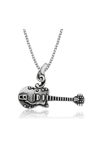 925 Ayar Gümüş Gitar Gümüş Kolye Çok Renkli