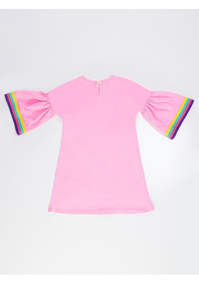 Denokids Unicorn Star Kız Elbise - Pembe