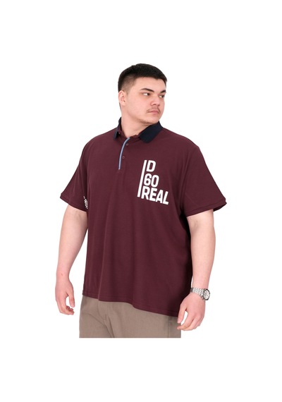 Mode Xl Büyük Beden Erkek T-shirt Polo Yaka Real U25309 Mürdüm Mürdüm