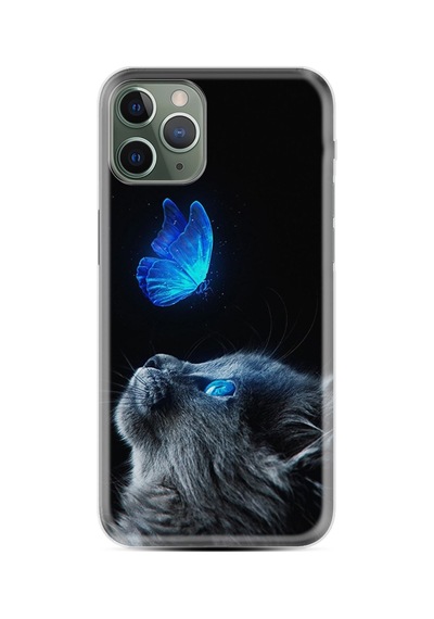 Apple Apple iPhone Uyumlu 14 Pro Max Kılıf Resimli Desenli Silikon Platinium Series Butterfly Cat 1891