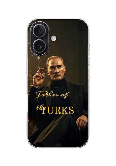 İphone 17 Uyumlu Atatürk Father Of The Turks Baskılı Silikon Kılıf Renkli