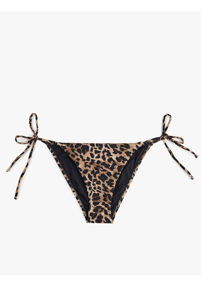 Koton Yanları Bağlamalı Leopar Desenli Bikini Altı Kahverengi Desenli 6sak00025mm