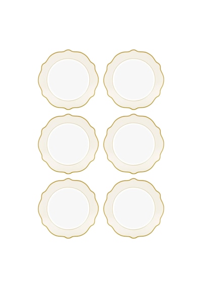 The Mia Jaswely Pasta Tabağı 6 Parça Krem 21 Cm