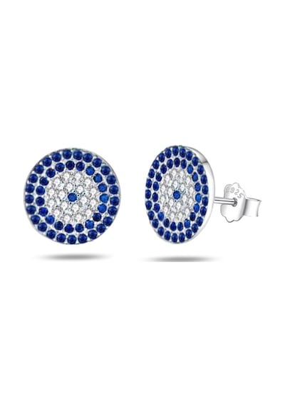 Brezza Lusso Jewelry 925 Ayar 5 Sıra Nazar Boncuk Bayan Gümüş Küpe
