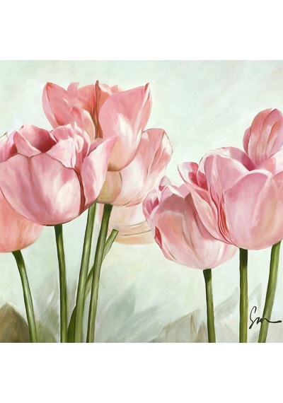 Yağlı Boya Tablo %100 El Yapımı 65cmx65cm Çiçek Soyut