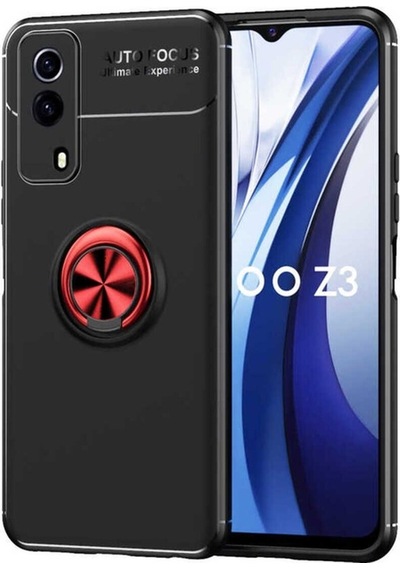 Vivo Y53s 4g Kılıf Zore Ravel Silikon Kapak Siyah-Kırmızı
