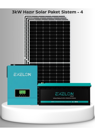 3kw Hazır Solar Paket - 4 24v Mppt Akıllı İnverter Off-grid Sistem