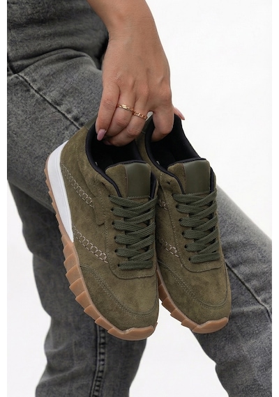 Tw Tonny White New York-048 Deri Spor Yürüyüş Günlük Sneaker Ayakkabı Haki