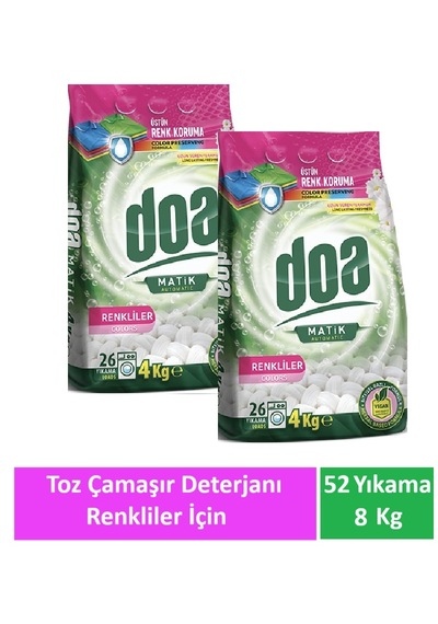Doa Matik Toz Çamaşır Deterjanı Renkliler 2 X 4 Kg