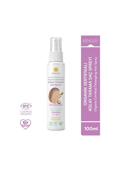Organik Sertifikalı Kolay Tarama Saç Spreyi, 100 Ml, Çocuklar Ve Hassas Saçlar İçin