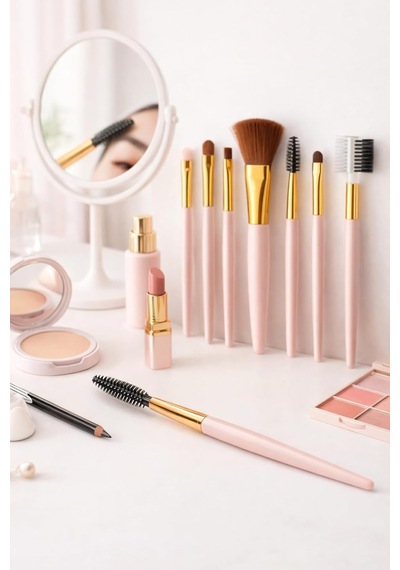 Busstier 8 Adet Makyaj Fırça Seti Profesyonel Fondöten Pudra Allık Far Kaş Eyeliner Fırçası Yumuşak Kıllı Gü