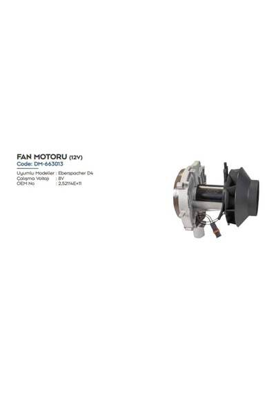 Ahmet Otomotiv Demmon Webasto Isıtıcı Fan Motoru D4 24 Volt Vebasto