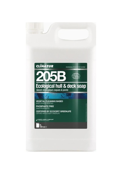 Clin Azur 205 - 5 Lt Ekolojik Gövde Ve Güverte İçin Konsantre Temizleyici - Doğa İle Uyumlu, Denizinizle Dost: %97 Bitkisel Güç