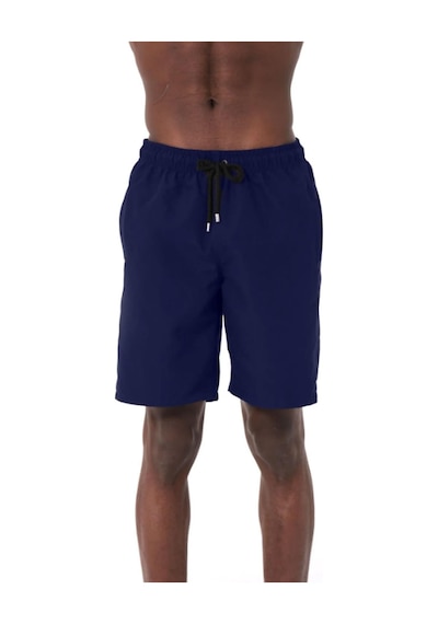 Miami Beach Lacivert Uzun Boy Basic Model Su İtici Özellikli Düz Renk Erkek Plaj Deniz Şort Mayo - 2206-lacivert 001