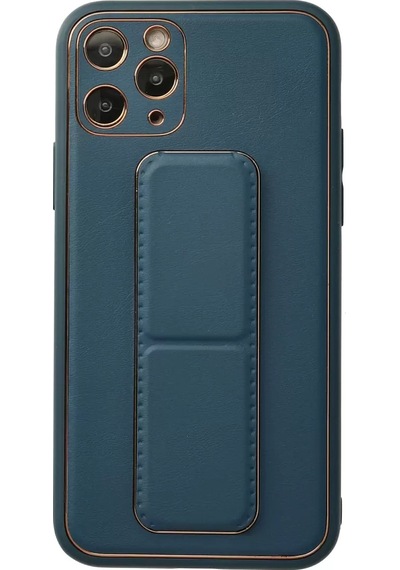 Newface Apple Uyumlu iPhone 11 Pro Kılıf Coco Deri Standlı Kapak - Mavi Resimdeki