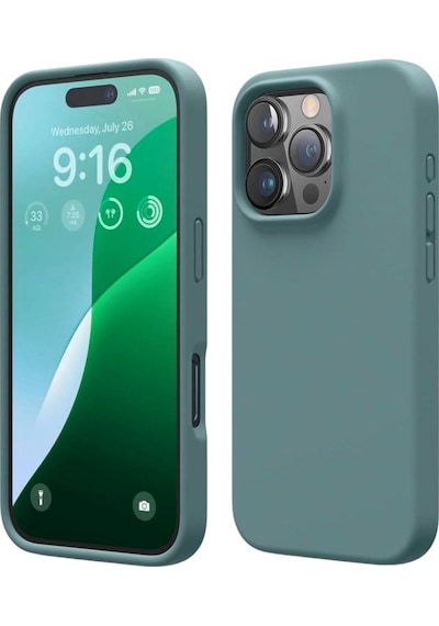 Apple Uyumlu iPhone 16 Pro Max  Silikon Kılıf - Pastel Renk Tonu Esnek Tam Koruma Kapak - Yeşil