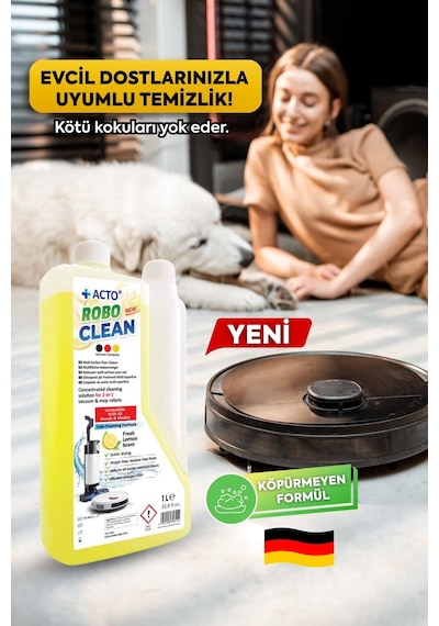 Acto Robo Clean Robot & Islak Dikey Süpürgeler İçin Konsantre Yüzey Temizleyici Tekli