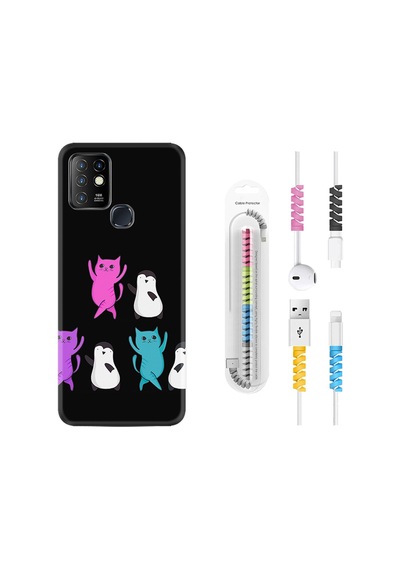 Infinix Hot 10 Kılıf Kablo Koruyuculu Cat Dance 1824