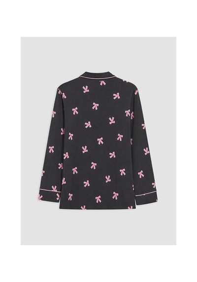 Lcw Dream Gri Gömlek Yaka Desenli Hamile Pijama Takımı
