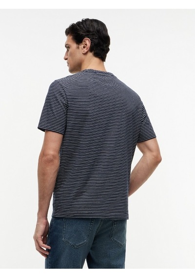 Tommy Hilfiger Ess Seasonal Reg Fıt Strıpe Tee Erkek Mavi T-shirt - Mw0mw40923
