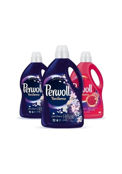 Sıvı Çamaşır Deterjanı 3'lü Set: 154 Yıkama X2 Çiçek Cazibesi Koyu 2,7l, X1 Renkli 2,97l Diğer