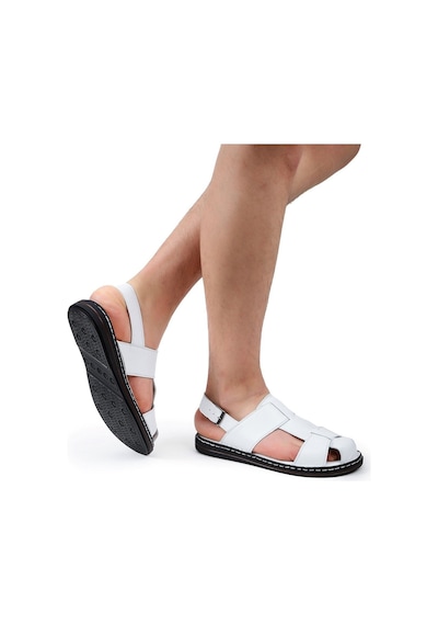 Ducavelli Messina Hakiki Deri Erkek Sandaleti - Hakiki Deri Sandalet - Ortopedik Taban Sandalet - Hafif Deri Sandalet