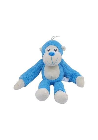 Peluş Maymun 40 Cm - Yumuşak Peluş - G5501 - Mavi Beyaz