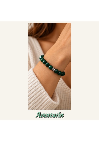 Aventurin Taşı Bileklik 8 Mm, Unisex, Elastik Çok Renkli
