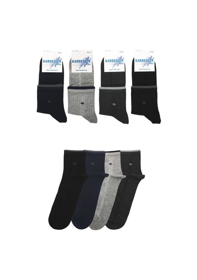Kardeşler Çorap Erkek Yarım Konç Çok Renkli Pamuklu Çorap 4'lü Paket Çok Renkli - 274360914 Çok Renkli