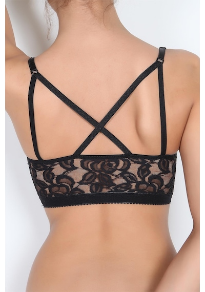Doremi Miorre Push-up Dolgulu Dantelli Çapraz Askılı Fermuarlı Büstiyer 001