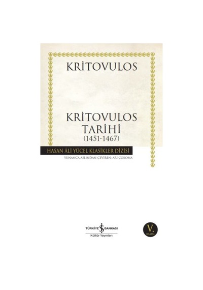 Kritovulos Tarihi 1451-1467 - Hasan Ali Yücel Klasikleri - Rxlu-599676