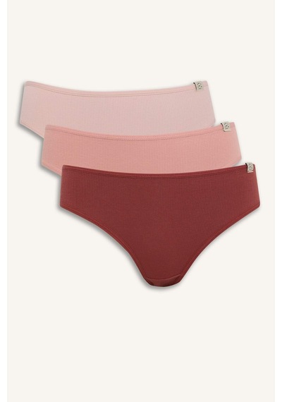 DeFacto Ribana 3'lü Slip Külot-Fall in Love D6404AX25SPBR327 Bordo DeFacto Ribana 3'lü Slip Külot-Fall in Love D6404AX25SPBR327 Bordo