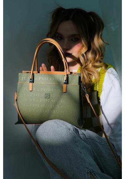 Just Polo Kadın Orijinal Ayarlanabilir Askılı Şık El & Omuz Çantası Shoulder Bag Ebat : 25 X 22 Cm Yeşil - Camel 62725995