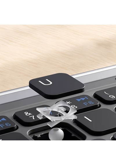 Go Des Gd-kb328 Sessiz Tuş Tasarım Touch Pad Özellikli Katlanabilir Bluetooth Kablosuz Klavye Siyah