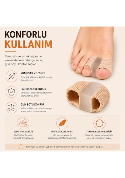 Ayak Baş Parmak Eğriliği Düzeltici Silikon Makaralı Bunyon Halluks Valgus Baş Parmak Koruyucu Silikon 2 Adet Kırmed