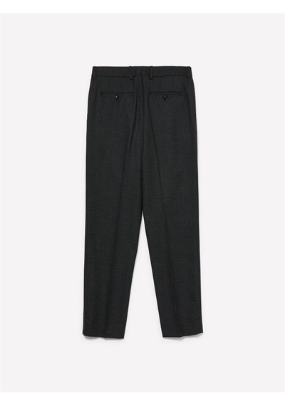 Viskoz Karışımlı Logo Detaylı Özel Dikim Chino Pantolon Erkek Siyah Pantolon - 325a4sddsf05k