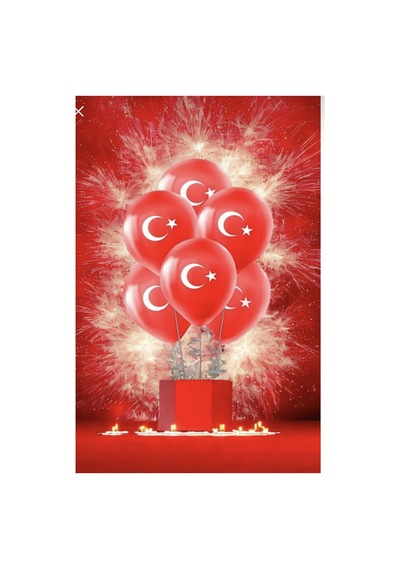 29 Ekim 23 Nisan 50 Adet Bayrak Ay Yıldızlı Türk Bayraklı Balon Kırmızı Kırmızı