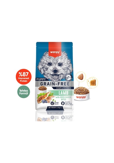 Tahılsız Kuzulu Yavru Köpek Maması 1,5 Kg