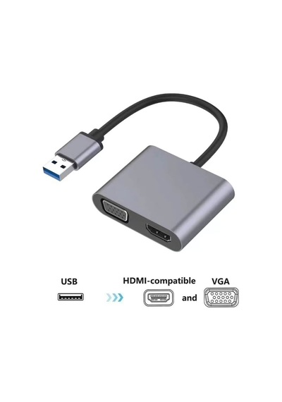 Periboia Usb To Hdmi+vga 1080 P Hd09 Zr650