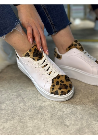 Günlük Kadın Sneaker Bağcıklı Hafif Kalın Yüksek Tabanlı Leopar Detaylı Yürüyüş Spor Ayakkabı 065 Beyaz Leopar Leopar Günlük Kadın Sneaker Bağcıklı Hafif Kalın Yüksek Tabanlı Leopar Detaylı Yürüyüş Spor Ayakkabı 065 Beyaz Leopar Leopar