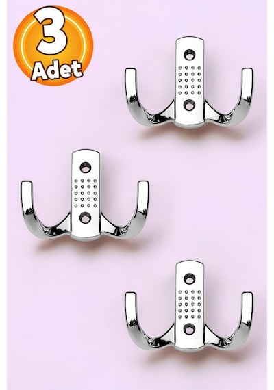 Noktalı Askı Portmanto Vestiyer Duvar Dolap Elbise Mobilya Askılığı Metal Askısı Askılık 3 Adet Me Diğer