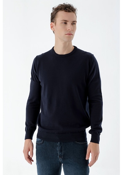 Morven Erkek Lacivert Basic Bisiklet Yaka Dynamic Fit Rahat Kesim Triko 25kc017001200 Lacivert