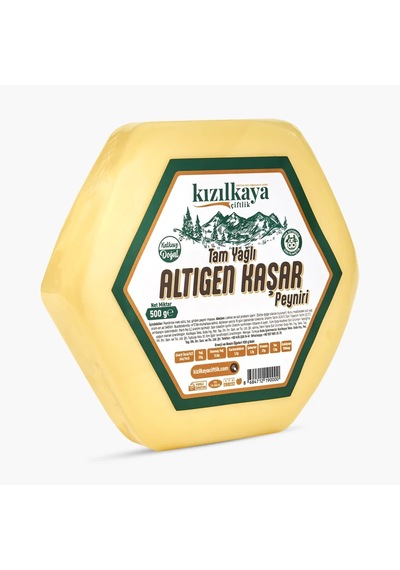 Kızılkaya Çiftlik Altıgen Kaşar Peyniri 500 G
