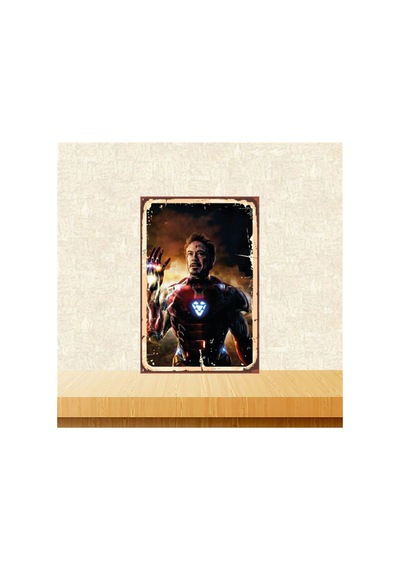 Iron Man Tasarımlı 20-30 Cm Retro Ahşap Tablo Tkfx5904 Çok Renkli - 743299847 Çok Renkli