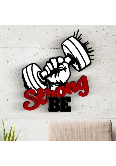 Bk Gift Kişiye Özel Be Strong Tasarımlı Ahşap Duvar Objesi Model 1 Akgn12028 Renkli