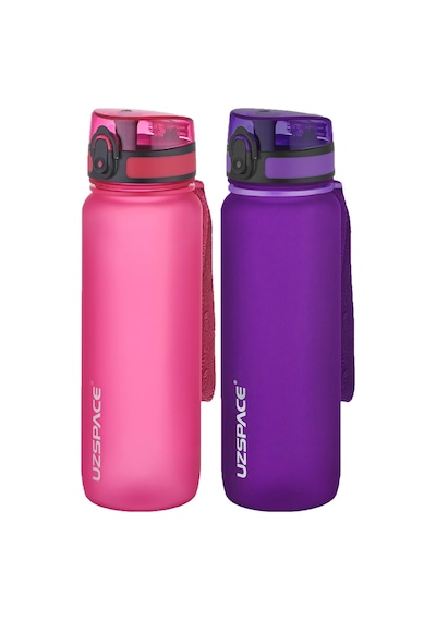Uzspace 2'li Tritan Matara Seti 800 Ml 14 Farklı Renk Seçeneği Fiftyfifty-3053seta Pembe-Mor