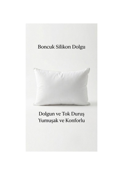 Puffyform Tekli Premium Boncuk Silikon Kırlent İç Yastık 40x60 Cm 400 Gr Dolgun Formunu Koruyan Çökme Yapmaz Vakumlu Yıkanabilir Kırlent İçi Beyaz