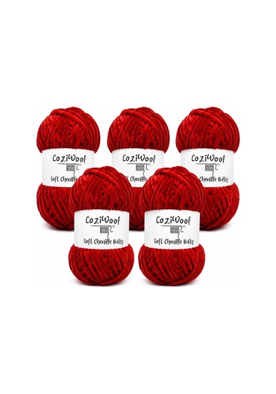 Kadife İp, 5'li Paket 5x100 Gr. 120 Mt., Soft Chenille Bulky%100 Mikro Polyester, Amigurumi, Oyuncak, Bebek Battaniyesi Diğer