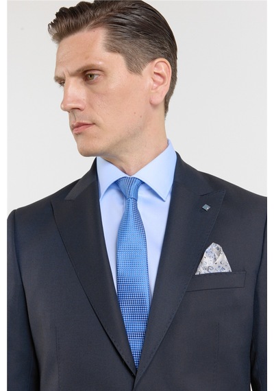 İmza Lacivert Kırlangıç Yaka 6 Drop Slim Fit Tam Astar Esnek Takım Elbise 1001260153